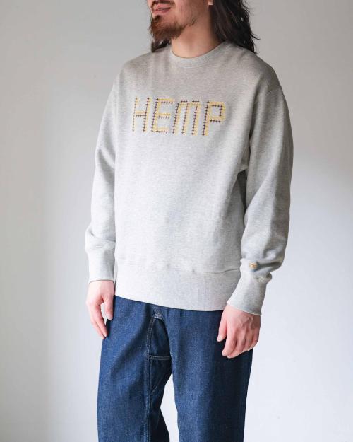 CROSS STITCH HEMP CREW SWEAT