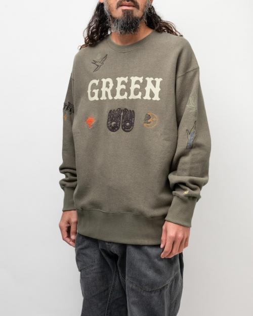 GREEN CREW SWEAT