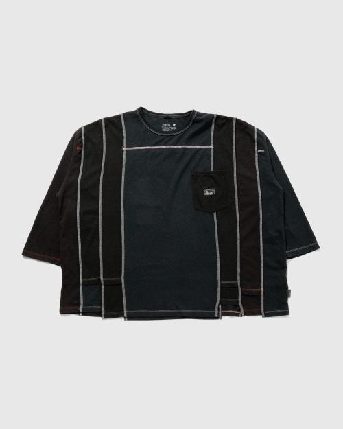 3/4SL T-SHIRT - BLACK DYED REUSE