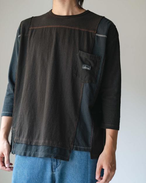 3/4SL T-SHIRT - BLACK DYED REUSE