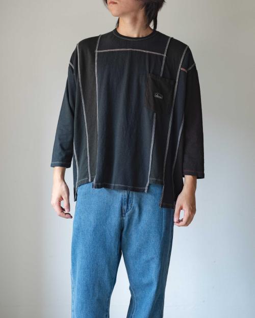 3/4SL T-SHIRT - BLACK DYED REUSE
