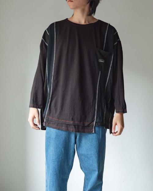 3/4SL T-SHIRT - BLACK DYED REUSE