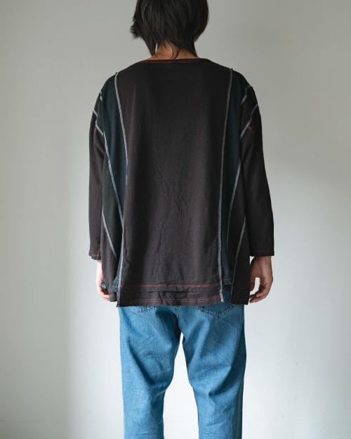 3/4SL T-SHIRT - BLACK DYED REUSE