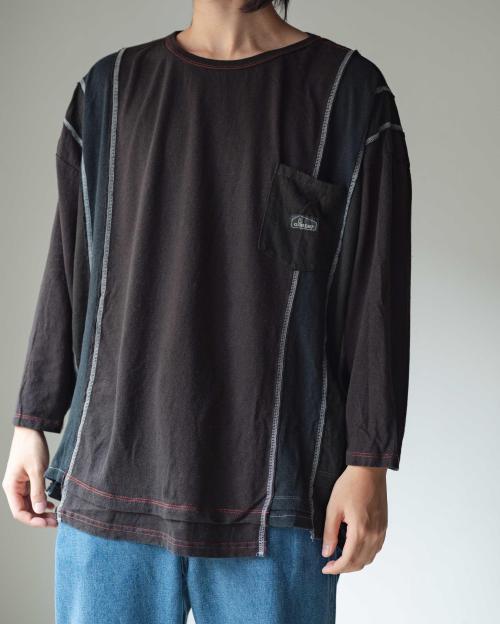 3/4SL T-SHIRT - BLACK DYED REUSE