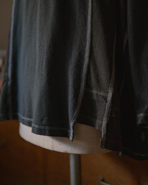 3/4SL T-SHIRT - BLACK DYED REUSE