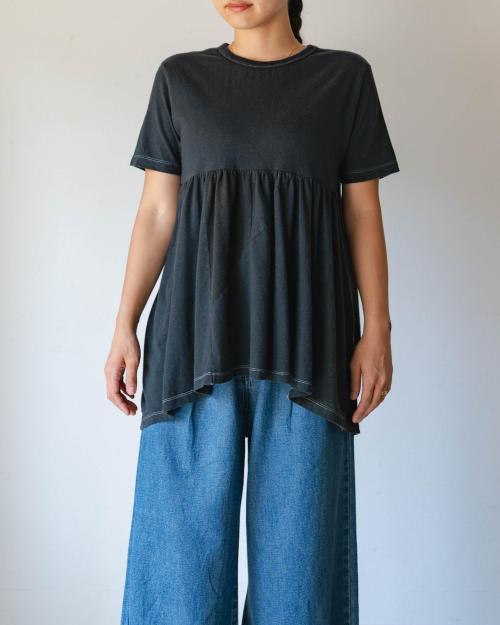 SHORT SLEEVE TEE - BLACK DYED REUSE