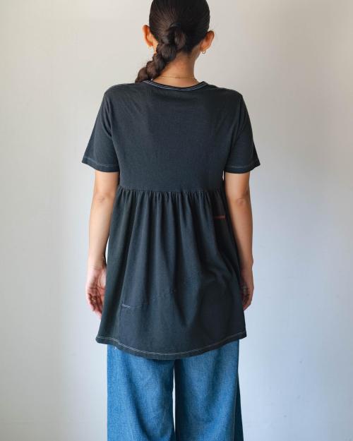 SHORT SLEEVE TEE - BLACK DYED REUSE