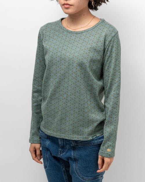 WOMAN LONG SLEEVE TEE / LEAF PRINT