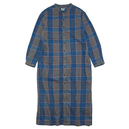 BAND COLLAR OP／H/C INDIGO CHECK