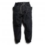 VENDOR RIB PANTS／10oz H/C DENIM STRETCH / ONE WASH (BLACK)