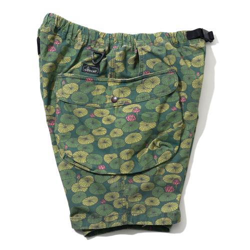 HEMP UTILITY SHORTS／H/C WEATHER "LOTUS PRINT"