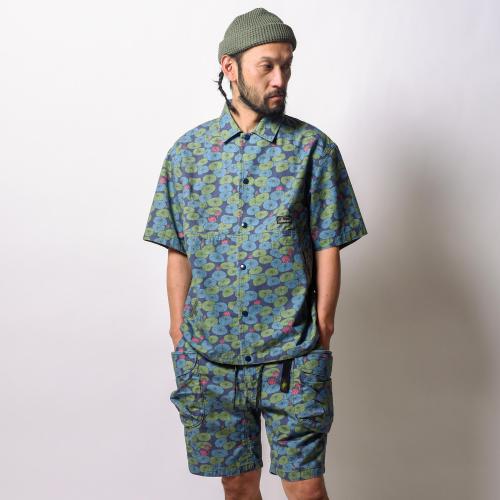 HEMP UTILITY SHORTS／H/C WEATHER "LOTUS PRINT"