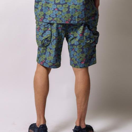 HEMP UTILITY SHORTS／H/C WEATHER "LOTUS PRINT"