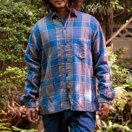 SHITAMACHI L/SL SHIRTS／H/C INDIGO CHECK