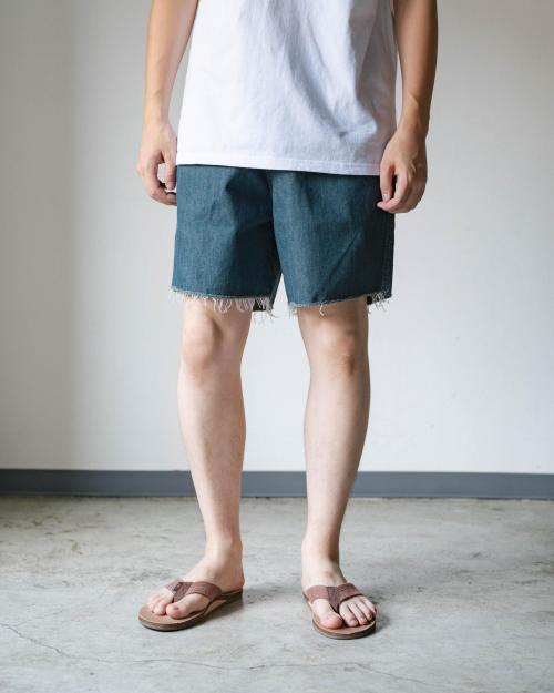 EG CUT OFF SHORTS／10.5oz COLOR DENIM