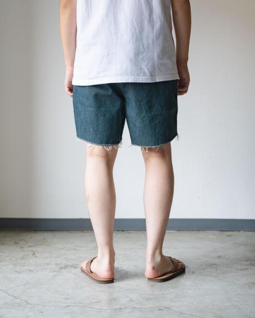 EG CUT OFF SHORTS／10.5oz COLOR DENIM