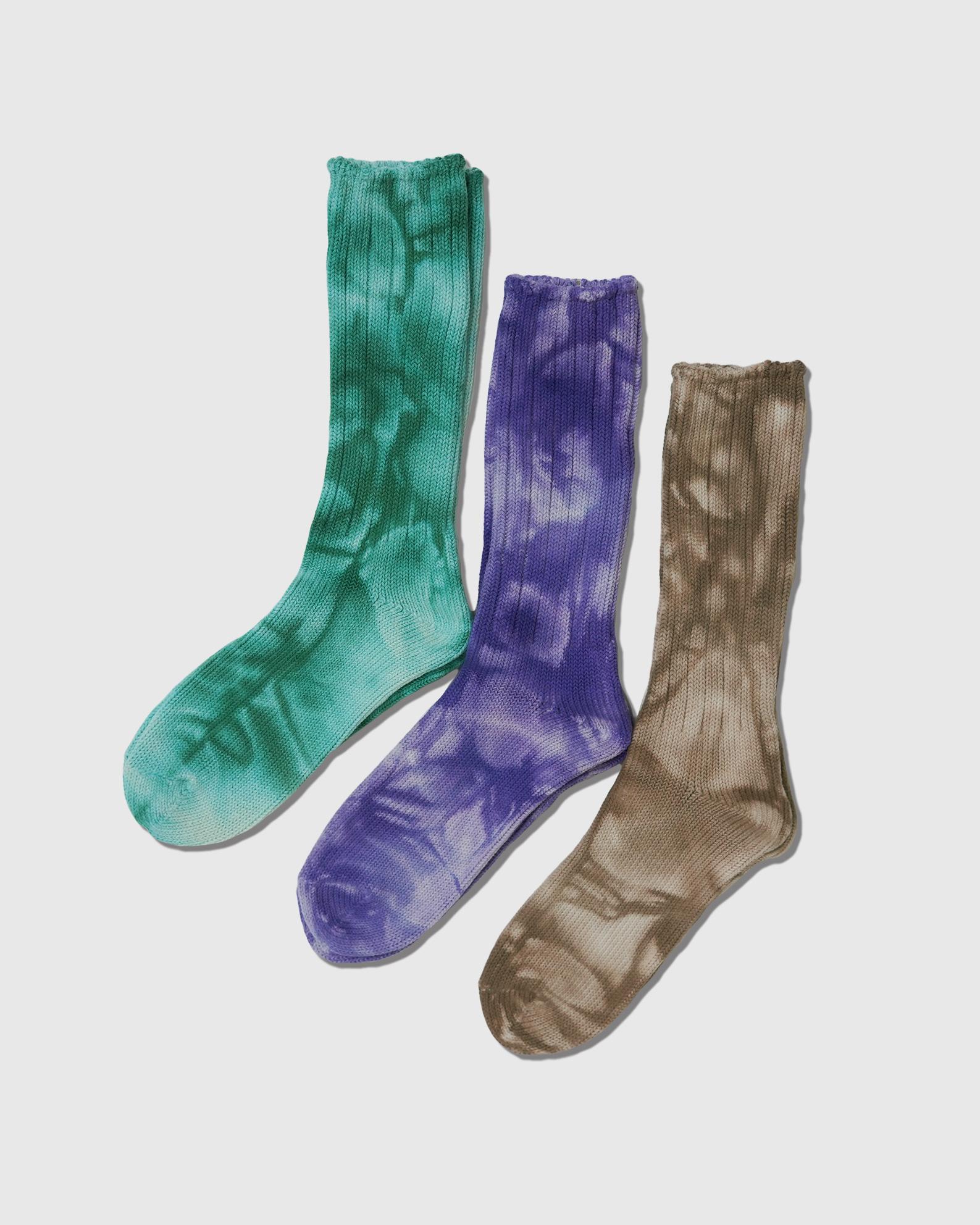 UNEVEN DYE CREW SOCKS