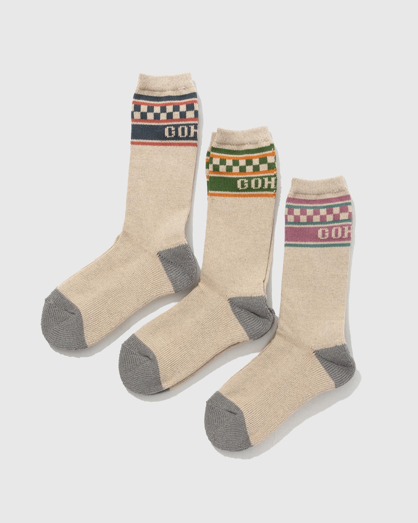 CHECKER LINE PILE SOCKS